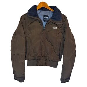 The North Face Jacket Women S Brown Prodigy 600 Down Puffer Cropped Winter READ